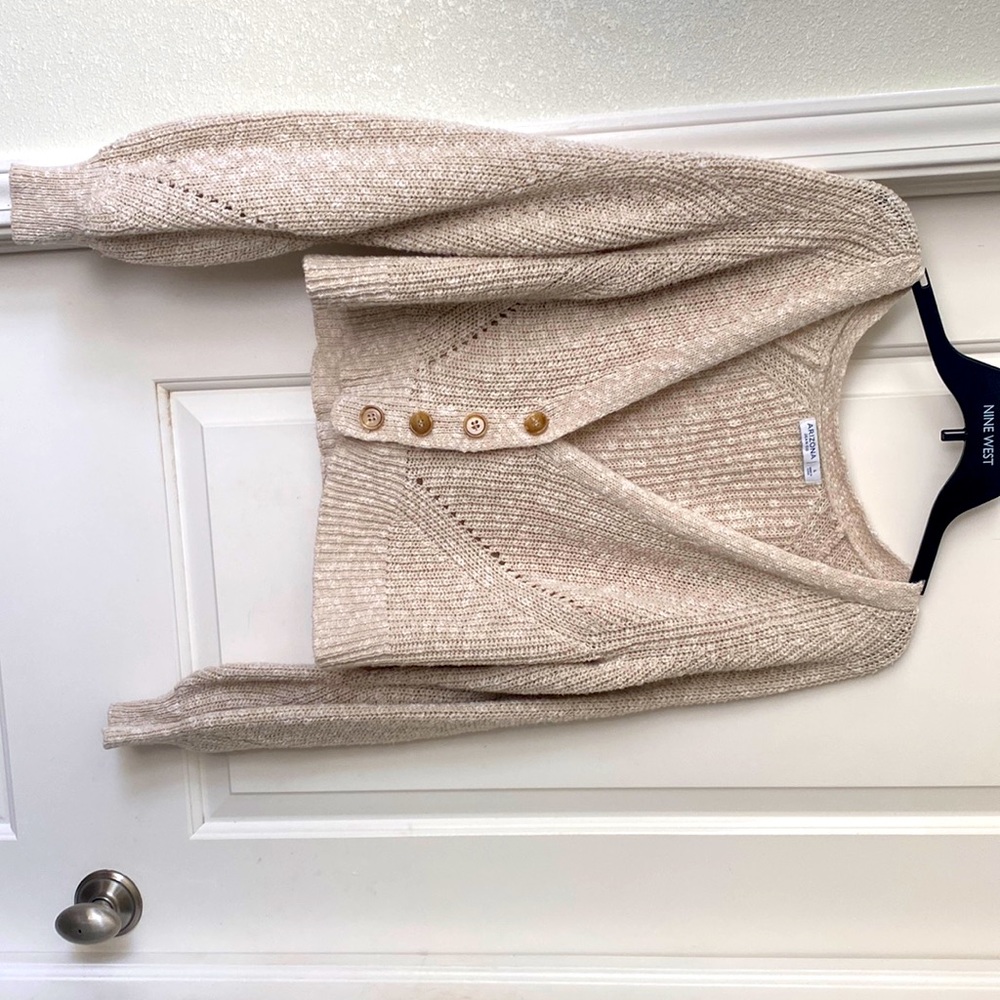 Light Brown Cardigan, with wooden buttons